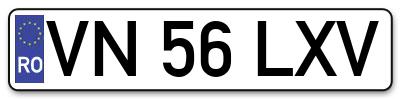 Placuta inmatriculare numar auto  VN-56-LXV, VN 56 LXV, VN56LXV