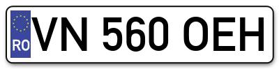 Placuta inmatriculare numar auto  VN-560-OEH, VN 560 OEH, VN560OEH
