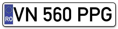 Placuta inmatriculare numar auto  VN-560-PPG, VN 560 PPG, VN560PPG