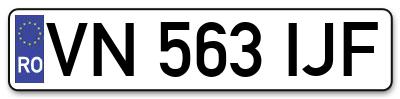 Placuta inmatriculare numar auto  VN-563-IJF, VN 563 IJF, VN563IJF