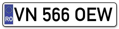 Placuta inmatriculare numar auto  VN-566-OEW, VN 566 OEW, VN566OEW