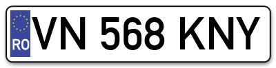 Placuta inmatriculare numar auto  VN-568-KNY, VN 568 KNY, VN568KNY