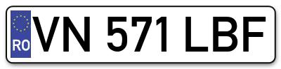 Placuta inmatriculare numar auto  VN-571-LBF, VN 571 LBF, VN571LBF