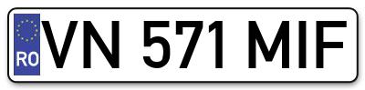 Placuta inmatriculare numar auto  VN-571-MIF, VN 571 MIF, VN571MIF