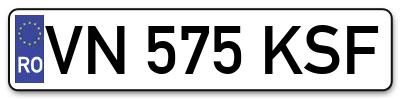 Placuta inmatriculare numar auto  VN-575-KSF, VN 575 KSF, VN575KSF