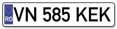 Placuta inmatriculare numar auto  VN-585-KEK, VN 585 KEK, VN585KEK