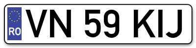 Placuta inmatriculare numar auto  VN-59-KIJ, VN 59 KIJ, VN59KIJ