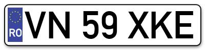Placuta inmatriculare numar auto  VN-59-XKE, VN 59 XKE, VN59XKE