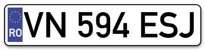 Placuta inmatriculare numar auto  VN-594-ESJ, VN 594 ESJ, VN594ESJ