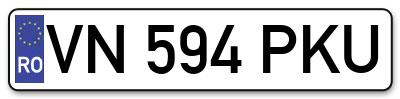 Placuta inmatriculare numar auto  VN-594-PKU, VN 594 PKU, VN594PKU