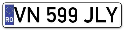 Placuta inmatriculare numar auto  VN-599-JLY, VN 599 JLY, VN599JLY