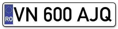 Placuta inmatriculare numar auto  VN-600-AJQ, VN 600 AJQ, VN600AJQ