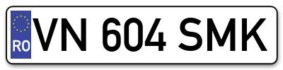 Placuta inmatriculare numar auto  VN-604-SMK, VN 604 SMK, VN604SMK