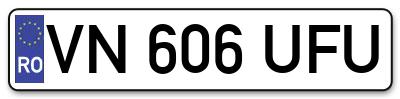 Placuta inmatriculare numar auto  VN-606-UFU, VN 606 UFU, VN606UFU
