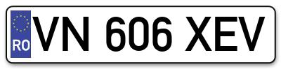Placuta inmatriculare numar auto  VN-606-XEV, VN 606 XEV, VN606XEV