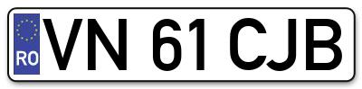 Placuta inmatriculare numar auto  VN-61-CJB, VN 61 CJB, VN61CJB