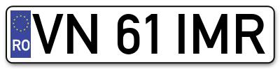 Placuta inmatriculare numar auto  VN-61-IMR, VN 61 IMR, VN61IMR