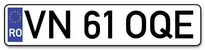 Placuta inmatriculare numar auto  VN-61-OQE, VN 61 OQE, VN61OQE