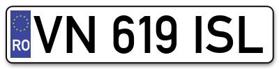 Placuta inmatriculare numar auto  VN-619-ISL, VN 619 ISL, VN619ISL