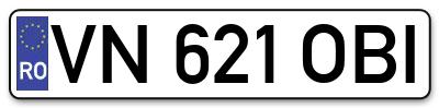Placuta inmatriculare numar auto  VN-621-OBI, VN 621 OBI, VN621OBI