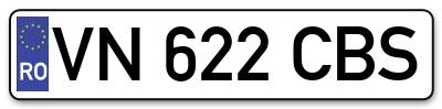 Placuta inmatriculare numar auto  VN-622-CBS, VN 622 CBS, VN622CBS
