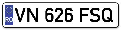 Placuta inmatriculare numar auto  VN-626-FSQ, VN 626 FSQ, VN626FSQ