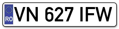 Placuta inmatriculare numar auto  VN-627-IFW, VN 627 IFW, VN627IFW