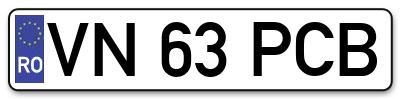 Placuta inmatriculare numar auto  VN-63-PCB, VN 63 PCB, VN63PCB