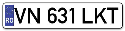 Placuta inmatriculare numar auto  VN-631-LKT, VN 631 LKT, VN631LKT