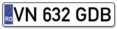 Placuta inmatriculare numar auto  VN-632-GDB, VN 632 GDB, VN632GDB