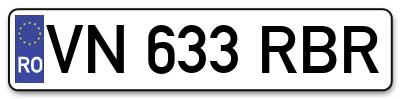 Placuta inmatriculare numar auto  VN-633-RBR, VN 633 RBR, VN633RBR