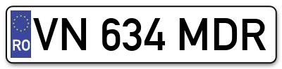 Placuta inmatriculare numar auto  VN-634-MDR, VN 634 MDR, VN634MDR