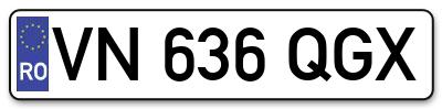 Placuta inmatriculare numar auto  VN-636-QGX, VN 636 QGX, VN636QGX