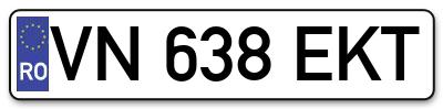 Placuta inmatriculare numar auto  VN-638-EKT, VN 638 EKT, VN638EKT