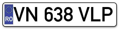 Placuta inmatriculare numar auto  VN-638-VLP, VN 638 VLP, VN638VLP