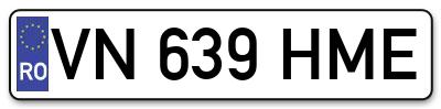 Placuta inmatriculare numar auto  VN-639-HME, VN 639 HME, VN639HME