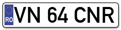 Placuta inmatriculare numar auto  VN-64-CNR, VN 64 CNR, VN64CNR