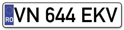 Placuta inmatriculare numar auto  VN-644-EKV, VN 644 EKV, VN644EKV