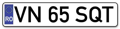 Placuta inmatriculare numar auto  VN-65-SQT, VN 65 SQT, VN65SQT