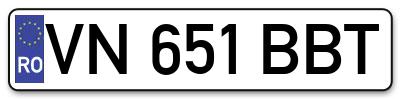 Placuta inmatriculare numar auto  VN-651-BBT, VN 651 BBT, VN651BBT