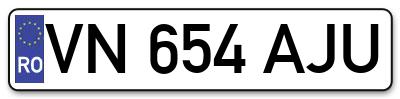 Placuta inmatriculare numar auto  VN-654-AJU, VN 654 AJU, VN654AJU