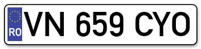 Placuta inmatriculare numar auto  VN-659-CYO, VN 659 CYO, VN659CYO
