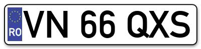 Placuta inmatriculare numar auto  VN-66-QXS, VN 66 QXS, VN66QXS