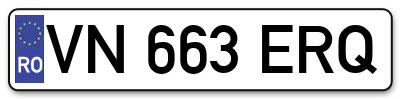 Placuta inmatriculare numar auto  VN-663-ERQ, VN 663 ERQ, VN663ERQ