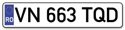 Placuta inmatriculare numar auto  VN-663-TQD, VN 663 TQD, VN663TQD