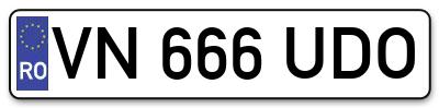 Placuta inmatriculare numar auto  VN-666-UDO, VN 666 UDO, VN666UDO