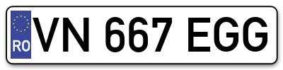 Placuta inmatriculare numar auto  VN-667-EGG, VN 667 EGG, VN667EGG