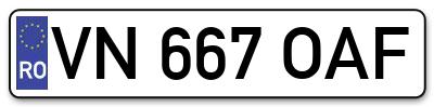 Placuta inmatriculare numar auto  VN-667-OAF, VN 667 OAF, VN667OAF