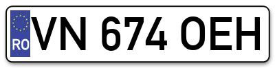 Placuta inmatriculare numar auto  VN-674-OEH, VN 674 OEH, VN674OEH