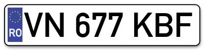 Placuta inmatriculare numar auto  VN-677-KBF, VN 677 KBF, VN677KBF